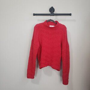 JustFab Red Knit Mock Neck Sweater Size XL